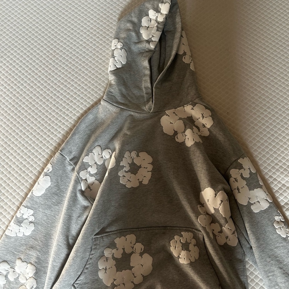 Gray Floral Hoodie